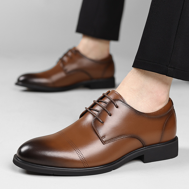 Chaussures Habillées Homme En Cuir Véritable Style Britannique_voghion.com