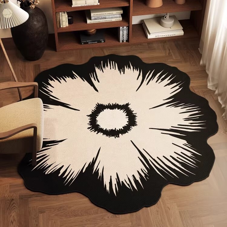 Irregular Round Flower-Shaped Carpet for Home Use, Bathroom Absorbent Mat, Bedroom Bedside Cooling Carpet, Living Room Sofa Rug Irregular Round Flower-Shaped Carpet for Home Use, Bathroom Absorbent Mat, Bedroom Bedside Cooling Carpet, Living Room Sofa Rug