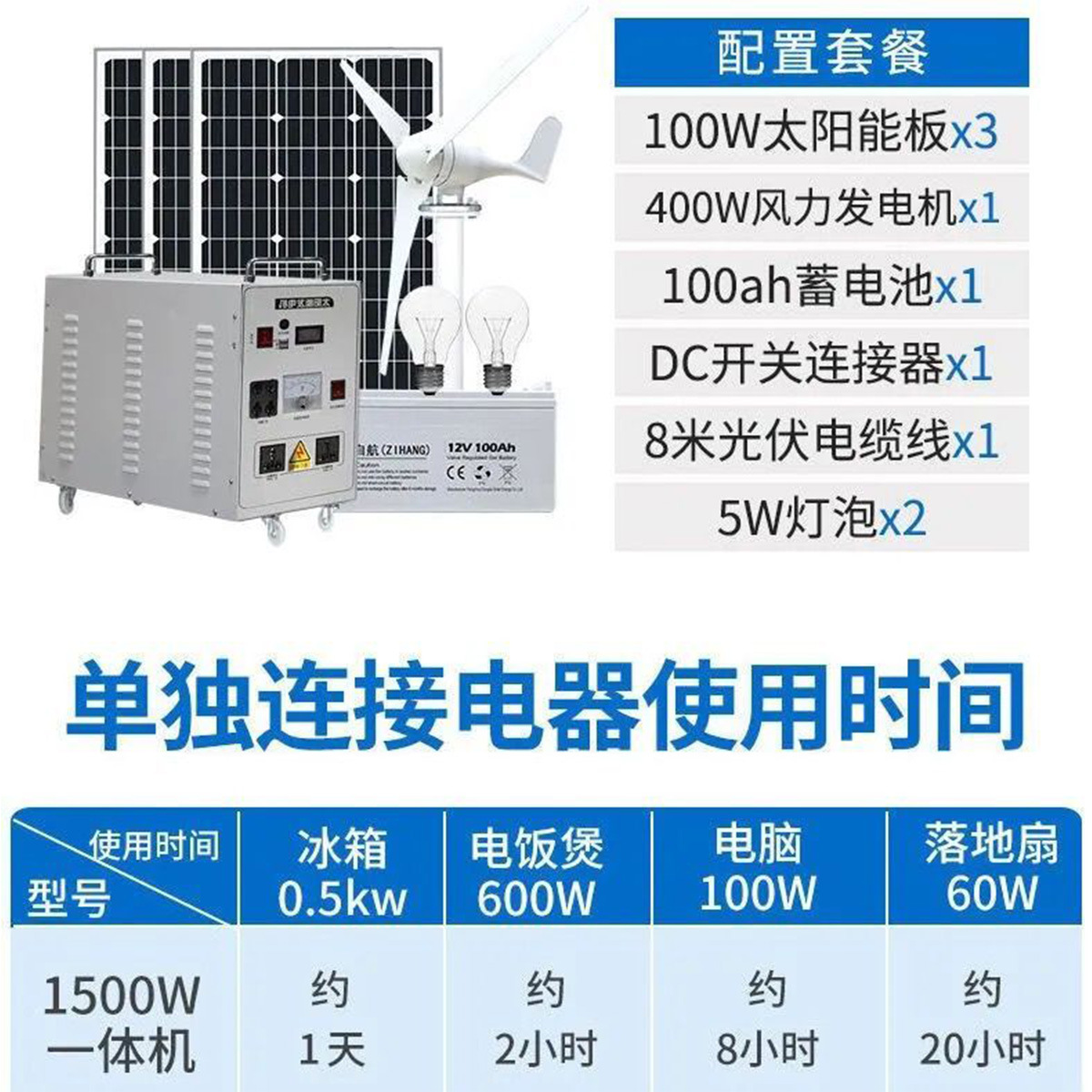 太阳能发电系统风光互补系统风力发电机太阳能电池板一体机控制器