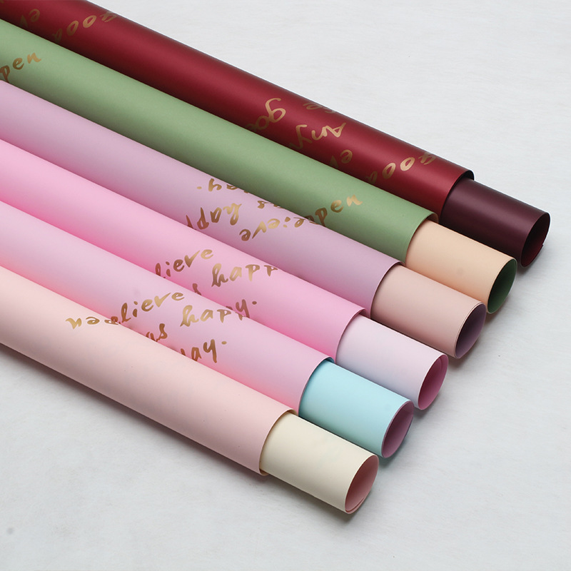 Huaxi Clio English Flower Art Packaging Papel engrosado impermeable Papel Ouya Floristería Ramo Papel de regalo de flores al por mayor