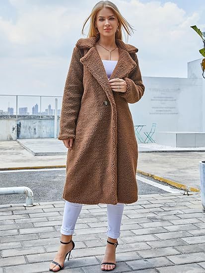 Abrigo largo de mujer en terciopelo de doble cara para invierno_voghion.com