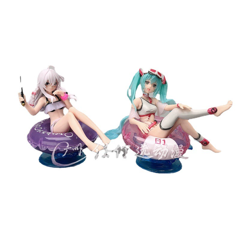 Anime hand -made scenery Witch Journey Iraina Hatsune Miku Miku swimwear swimming circle sitting position