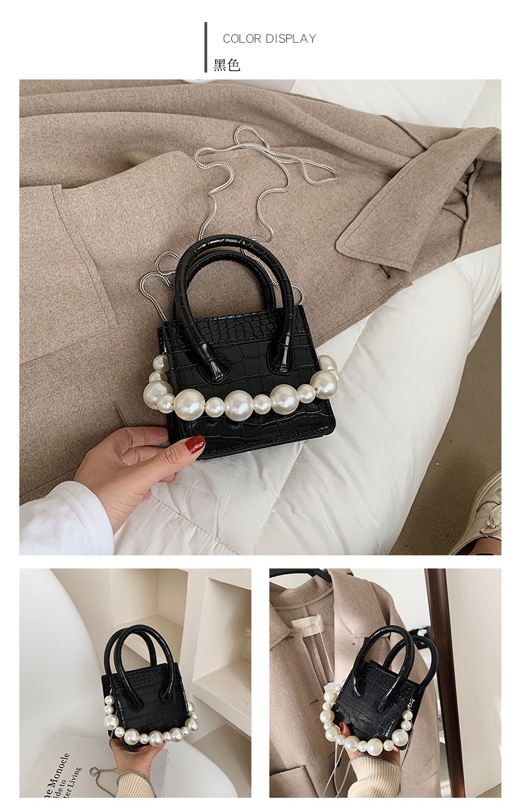 New Trendy Fashion Pearl Chain Messenger Bag display picture 6