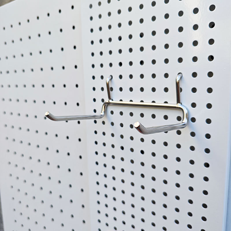 Accesorios de agujero de agujero de estante de almacenamiento gancho de agujero de herramientas de exhibición percha de acero inoxidable doble línea gruesa