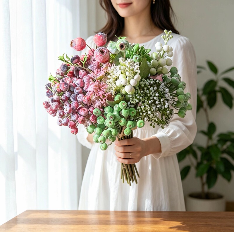High-End Blueberry Berry Artificial Flower Bouquet Decoration for Living Room Interior Decoration Flower Set High-End Blueberry Berry Artificial Flower Bouquet Decoration for Living Room Interior Decoration Flower Set