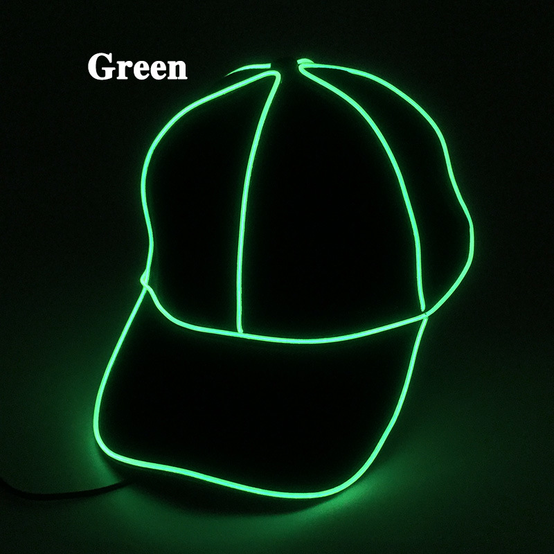Luminosa gorra de béisbol luz fría flash casquillo brillante hip hop sombrero bola espectáculo noche suministros