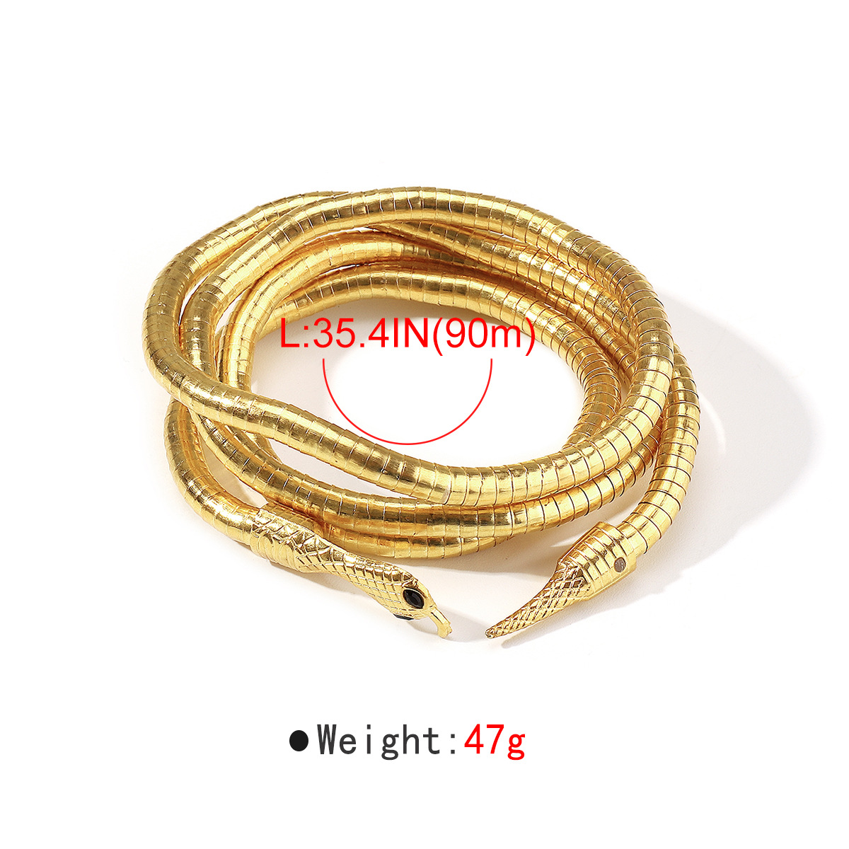 Personalised Wrapped Snake Necklace And Adjustable Bracelet Set_voghion.com