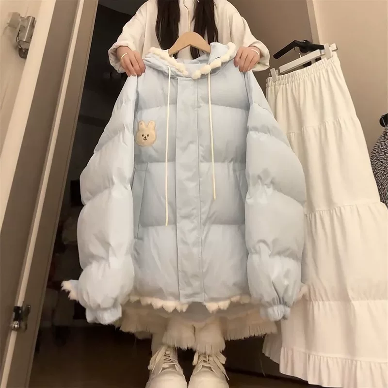 Куртка пуховая (Down jacket), корейский стиль, оверсайз, увеличенная толщина