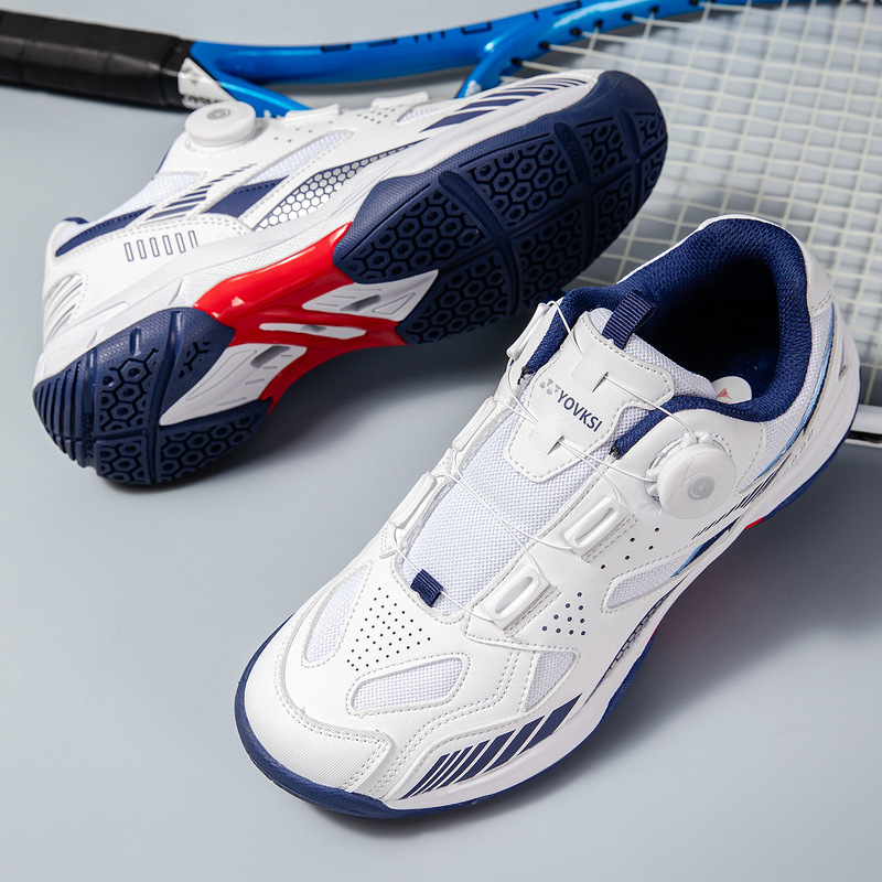 Badminton Shoes, Couple's Shoes, Professional Tendon Soles, Non-Slip Training, Lightweight Double Rotating Buckle, High-Quality Badminton Shoes