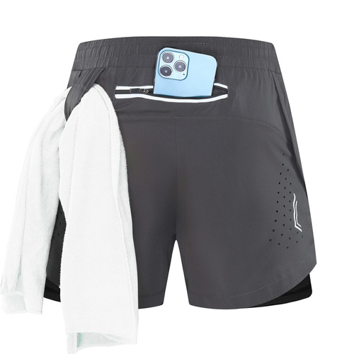 Summer new sports shorts for men, cross-border double-layer anti-exposure running training pants, quick-drying basketball shorts