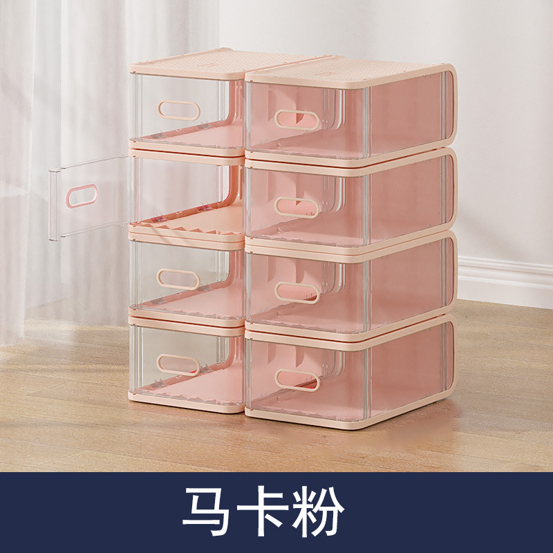 プラスチック透明引き出し式靴ケース靴収納ケース寮神器省スペース靴棚下駄箱|undefined