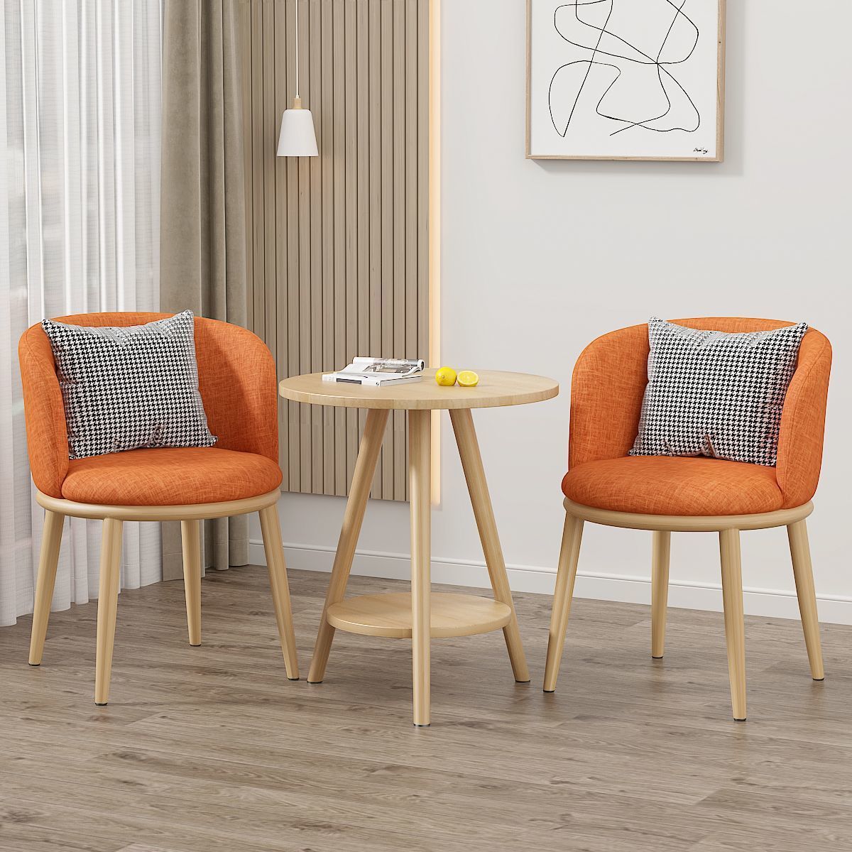 Balcón mesa y silla de ocio sala de estar combinación de mesa y silla de té de lujo ligero B & B Hotel Negociación Juego de tres piezas de mesa y silla de celebridades de Internet