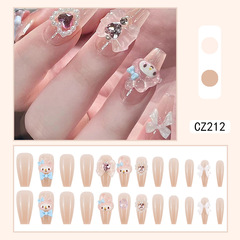 小紅書美甲卡通可愛多巴胺美樂蒂指甲貼片愛心蝴蝶結美甲甲片