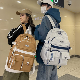 Вместительный и большой брендовый универсальный школьный рюкзак для отдыха подходит для мужчин и женщин, в корейском стиле