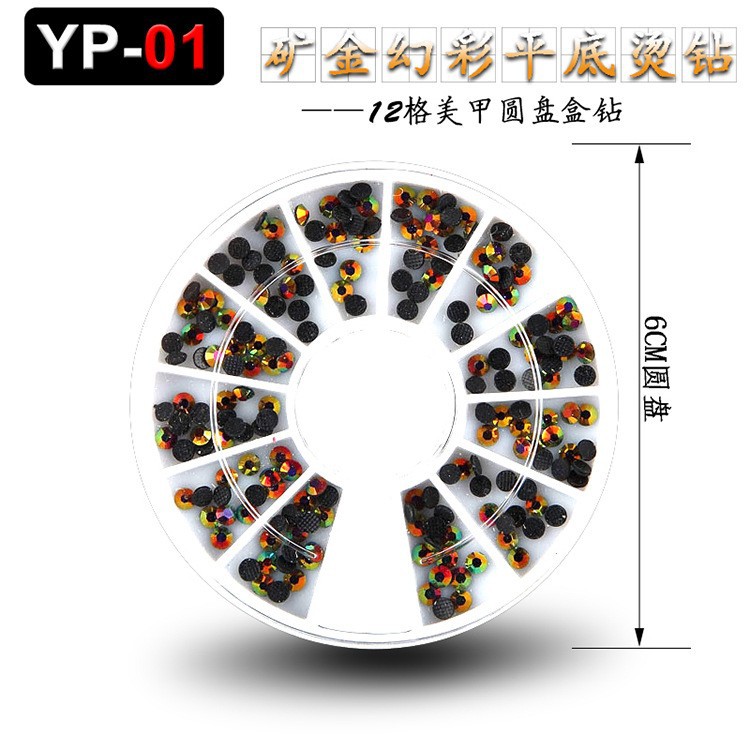 Accesorios para decoración de uñas con forma especial, diamantes de imitación de resina, tachuelas metálicas iridiscentes, caja de diamantes de imitación mixtos de 12 compartimentos, fabricante de materiales con forma especial, venta al por mayor