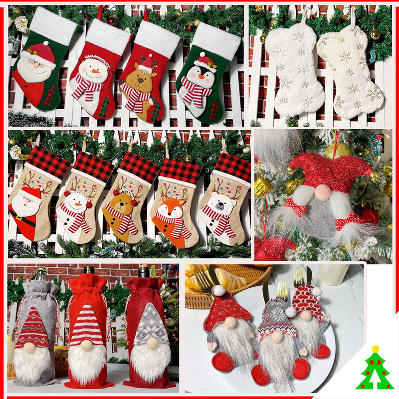 国境を越えたクリスマス靴下クリスマス装飾品クリスマスナイフフォークセットクリスマスプレゼント袋クリスマスツリーストラップ|undefined