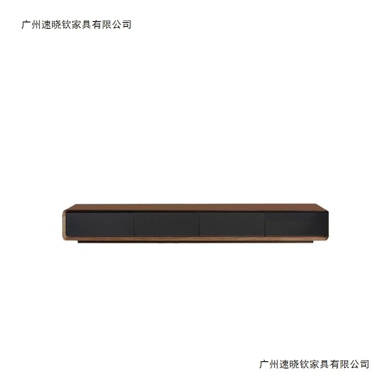 极简地柜电视柜胡桃色小户型网红客厅卧室超窄全实木落地整装地台|undefined