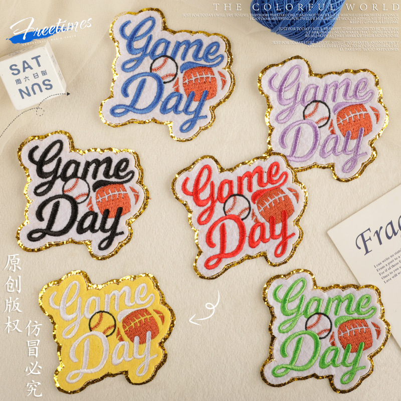 绣花标patch棒球帽橄榄球运动原创刺绣个性补丁箱包辅料配饰布贴