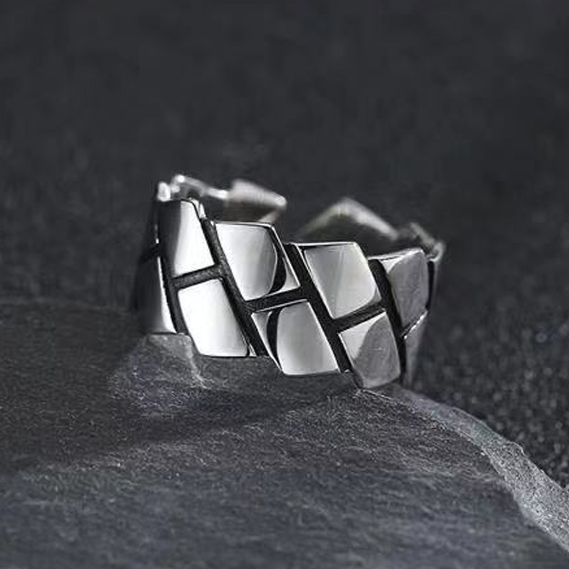 men's Stackable Rings Autumn Winter Angular For Men, Trendy Ins-style Stackable Index Finger Rings, Fashionable And Simple Diamond-shaped_voghion.com