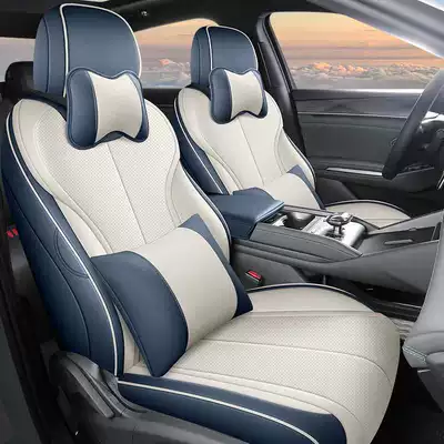 80Km Leading Model Qin L | Modelə uyğun (Original) oturacaq örtükləri - blue-beige-deluxe-edition-qin-ls-special-five-seater-full-package-for-the-front-row-half-package-for-the-rear-row