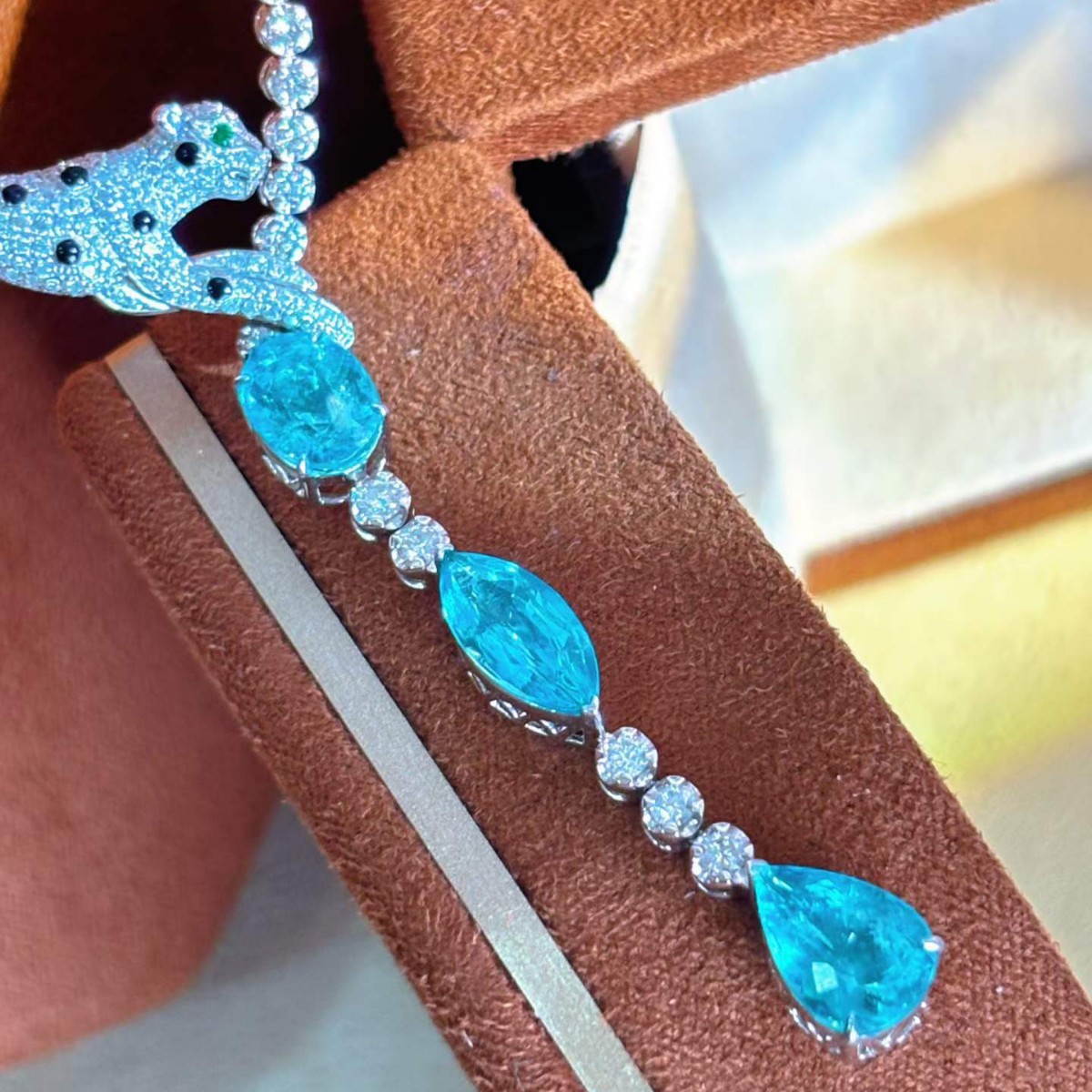 Paraiba Necklace Tourmaline Women's Accessories Versatile Jewelry Jewelry Design Y1954