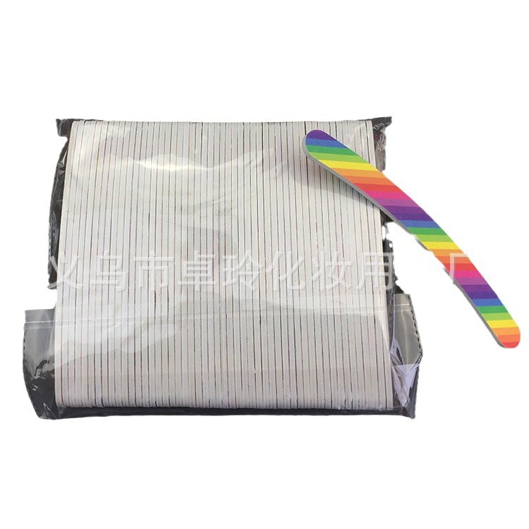 Fábrica directa de doble cara impresión Archivo de uñas Eva curva de frotamiento de uñas tira de arena tira de doble cara pulido