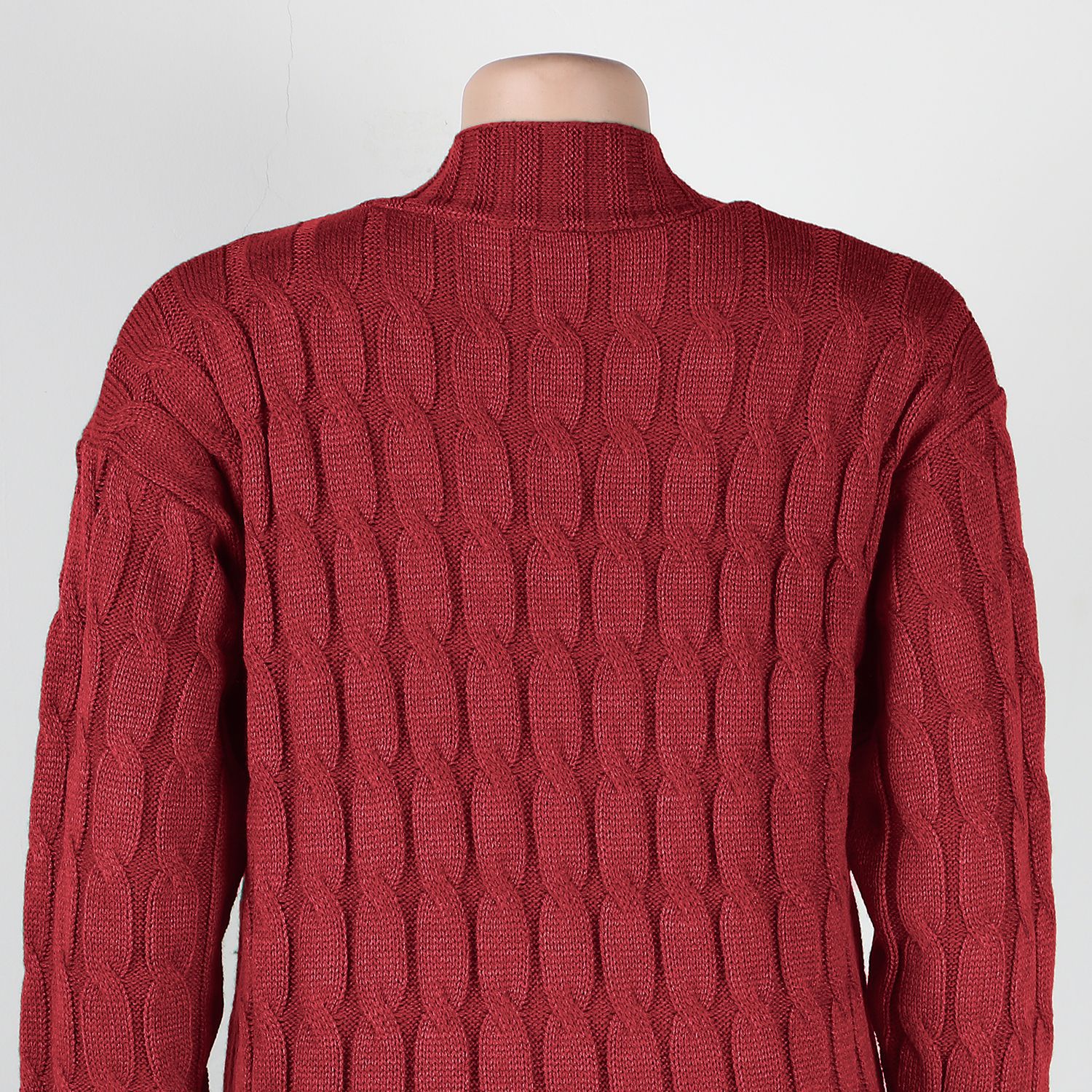 Damen Strickjacke Lang Aus Grobstrick In Unifarben Wintermantel_voghion.com