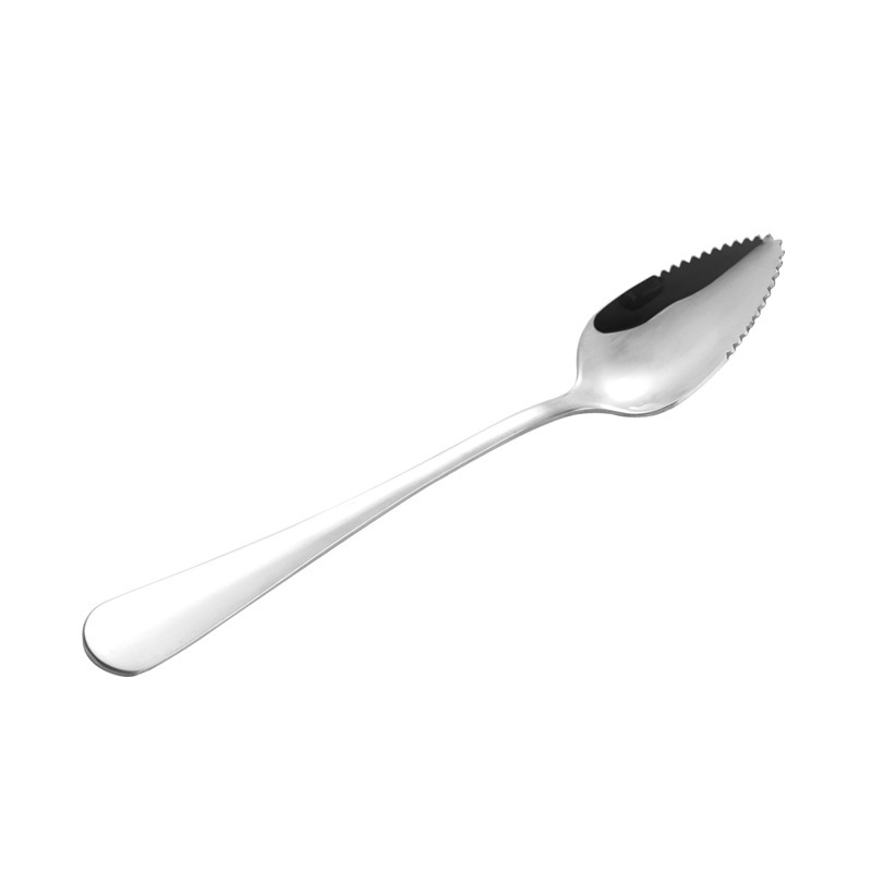 스테인레스 스틸 사과 긁기 숟가락 준설 숟가락 아기 보완 식품 과일 숟가락 톱니 모양의 아기 긁기 과일 숟가락