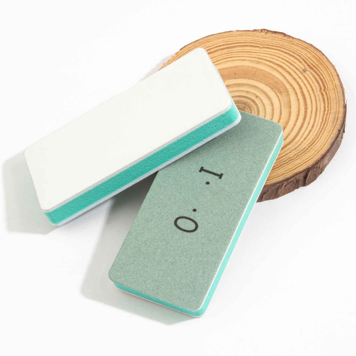 Venta directa de fábrica bloque de pulido de doble cara verde y blanco Wenwan esmalte de uñas borrador bloque plateado pulido multifuncional