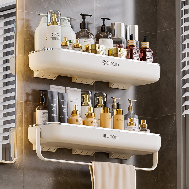 Original Design Bathroom Storage Rack, No-Drill Towel Rack, Wall-Mounted Bathroom Organizer, Bathroom Storage Rack