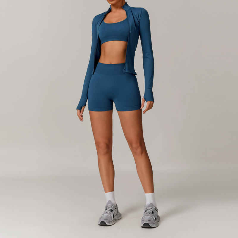 沢創欧米シームレス美背ヨガ服セットランニング速乾ガードルトレーニング服セット女性7137|undefined