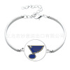 Metal hockey, retro bracelet natural stone, with gem, maple leaf