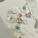 Safflower Green Leaf Buttons Forest Fawn Shirt Buckle Two Eyes Natural Shell Buckle Pearl Shell Buttons