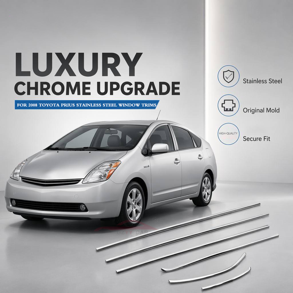 Suitable for 2008 Toyota Prius Stainless Steel Window Trim Strips, Bright Chrome-Plated Modification Parts, Yongyang Brand