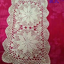 清新水莲 手工钩花镂空编织田园乡村棉线桌垫装饰餐垫拍下等工期