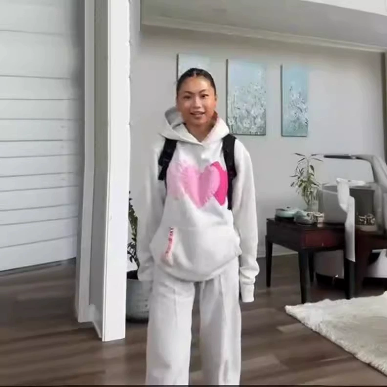 Женский свитер с длинными рукавами, трансграничный европейский и американский свитер с капюшоном, модная свободная толстовка с капюшоном 3D с длинными рукавами