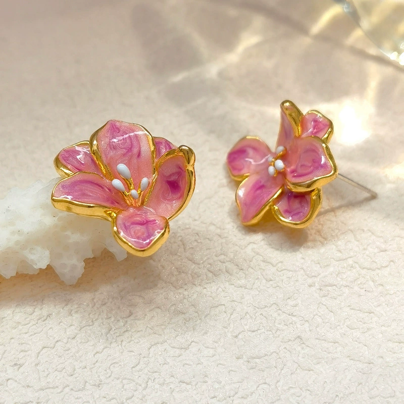 Серебряная игла, летние универсальные серьги с цветочным дизайном, стиль легкой роскоши, высокого качества, оптовая