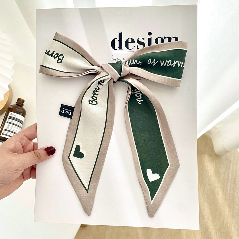 Carta de amor de verano pequeña tira estilo coreano estudiante bufanda de seda cinta todo partido banda de pelo bufanda de corbata de pelo para las mujeres