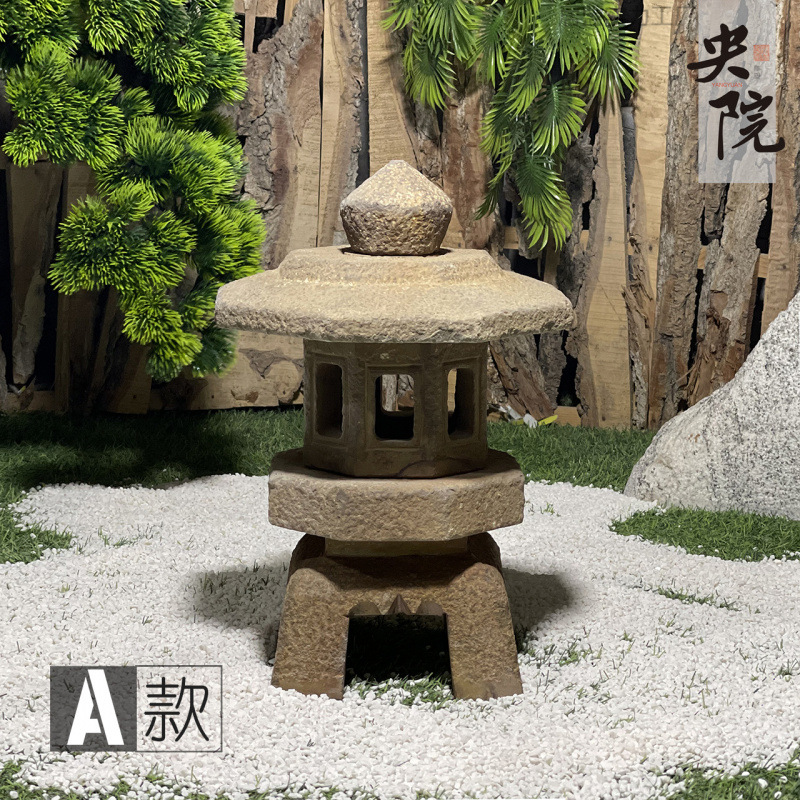 石灯笼青石仿古小石灯日式庭院搭配刻曲阳石复古景观园林高颜值
