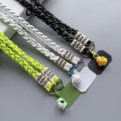 適用背帶長繩大麻繩手機夾子斜挎手機繩背帶掛鏈掛繩背夾帶可愛