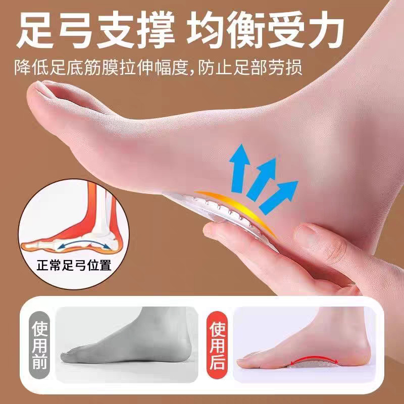 女性用アーチサポートインソール、ハイヒール、崩れ防止、偏平足矯正、シリコン超ソフト、痛み止め夏用足裏パッド|undefined