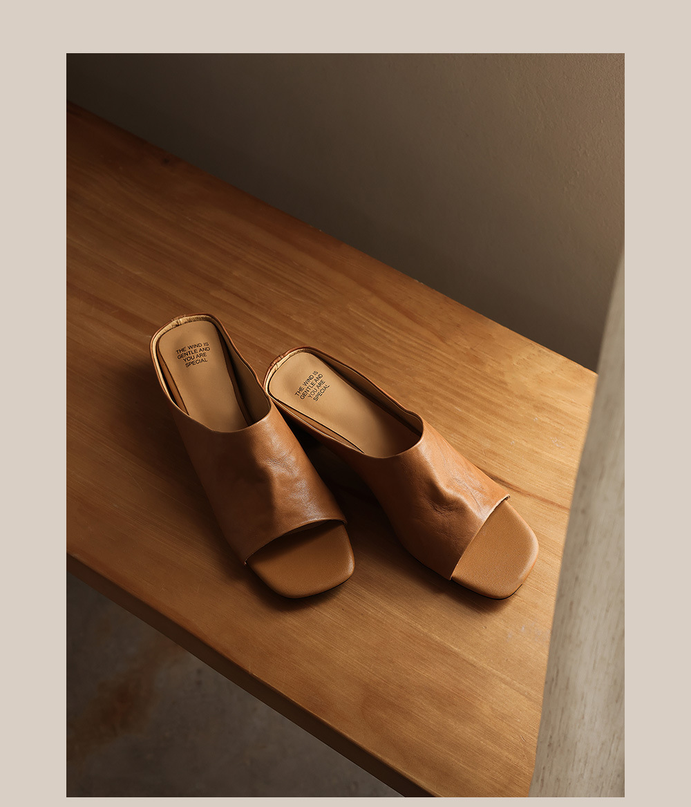 Sandal nữ da bò quai ngang gót thấp hở mũi phong cách Hàn Quốc — đen chi tiết 21