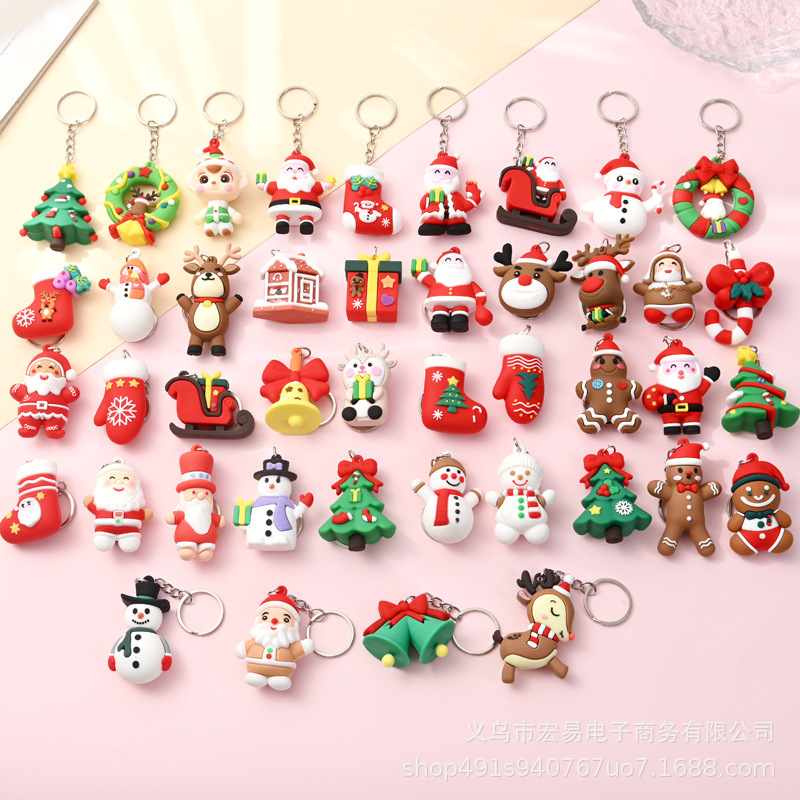 New Christmas small gift Christmas keychain Christmas small gift Christmas tree keychain elk keychain