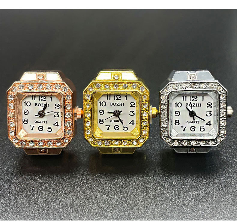 20g Weight Quartz Glass Mirror Material Stainless Steel Strap Material Casual Solid Color Quartz Watch Rings