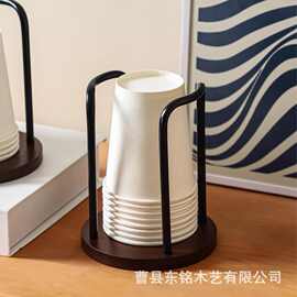 批发实木一次性杯架高档纸杯架取杯架办公室纸杯取杯器收纳置物架