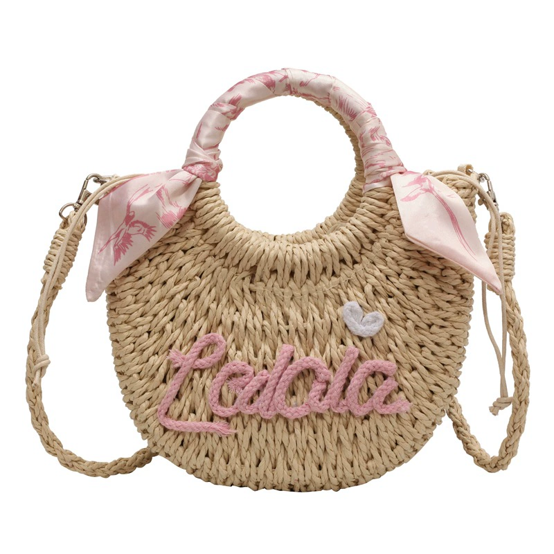Handheld Straw Basket Bag, Chic Shoulder Tote, 2023 Collection, Lightweight 0.41 kg