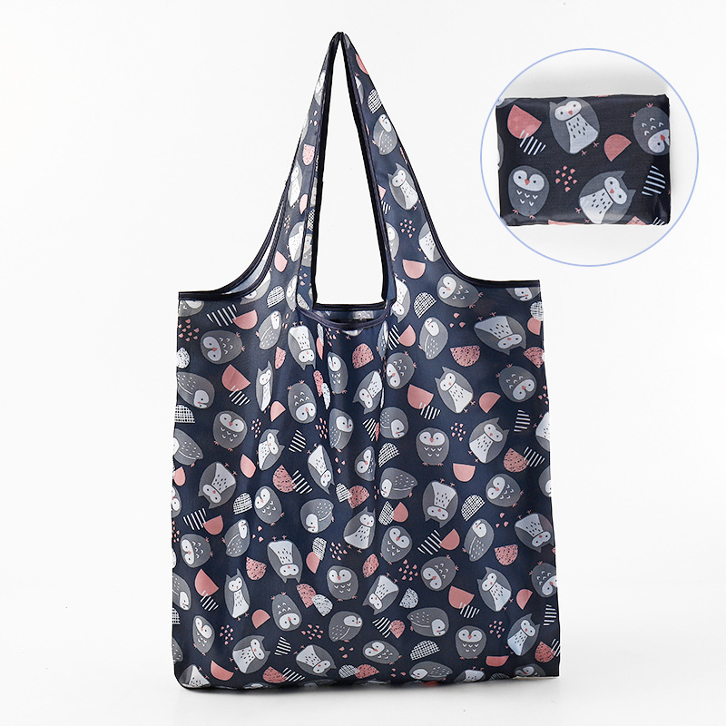 Nueva bolsa de compras plegable de gran capacidad, bolsa de compras para supermercado, bolsa de almacenamiento cuadrada de tela floral, nicho de estilo k, tamaño mediano 4665