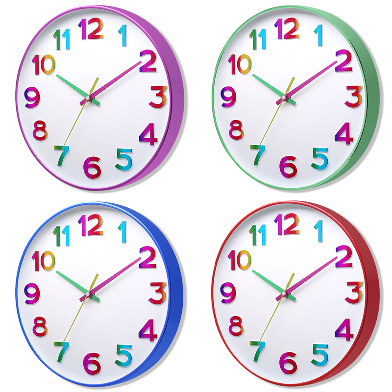 12 pulgadas 30cm mudo Reloj de pared creativo moda niños hogar sala de estar estéreo digital simple reloj al por mayor