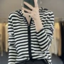 双股条纹夏季新款帽衫
