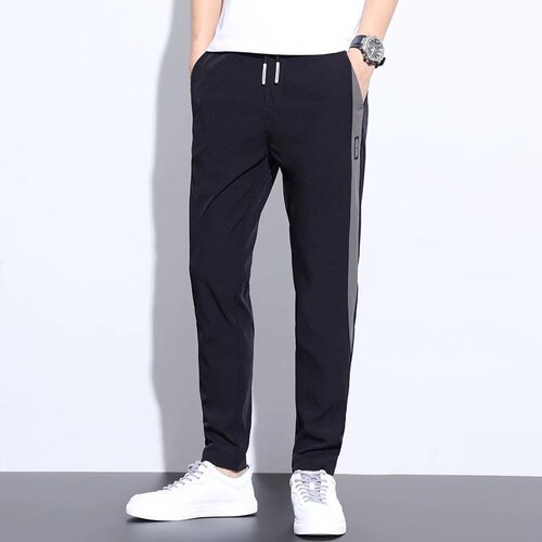 Summer pants men's trendy loose straight casual pants ice silk thin Korean style men's large size trousers cross-border shipping